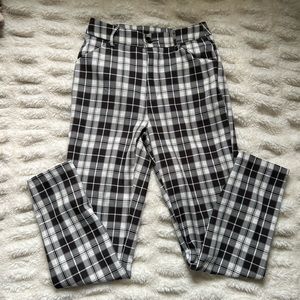 Black plaid pants